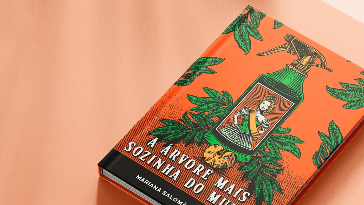 Capa ilustrada do livro A Árvore Mais Sozinha do Mundo sobre fundo laranja