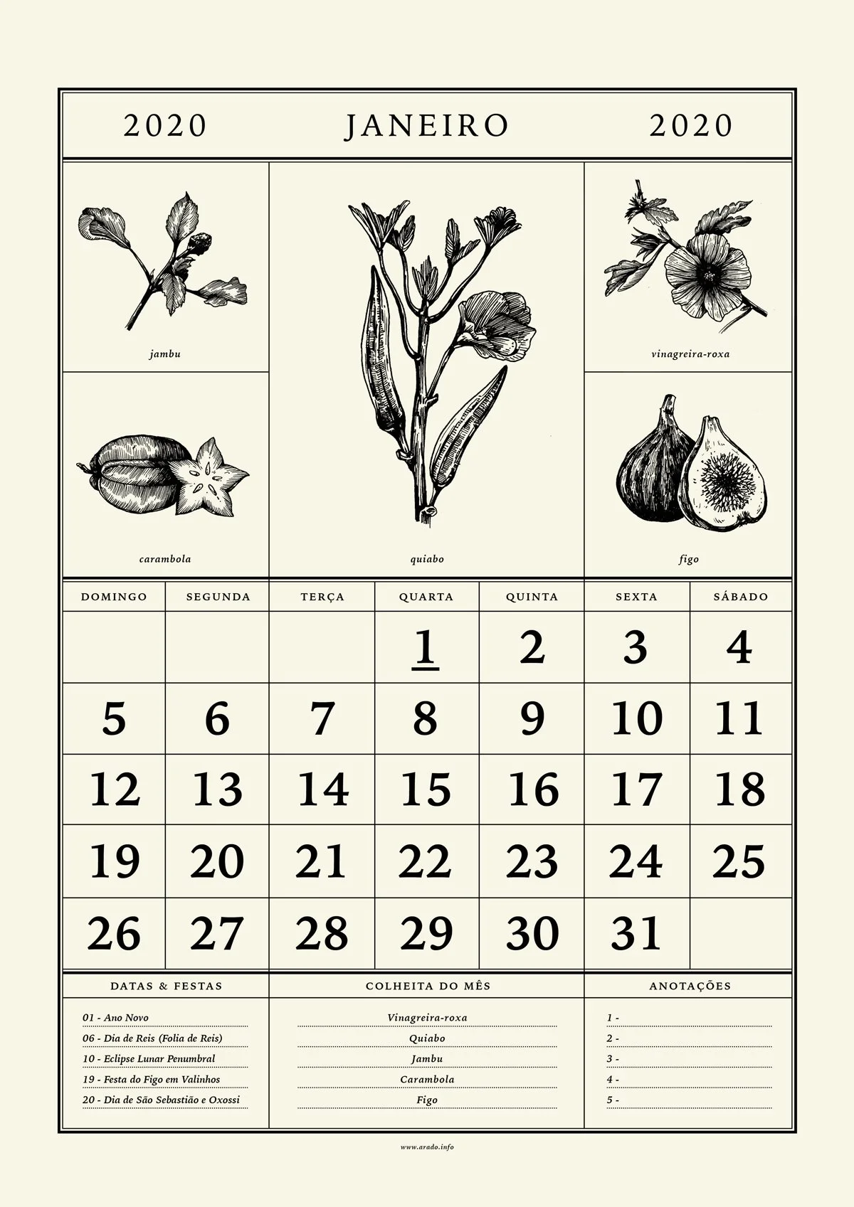 Calendário 2020 — imagem 2