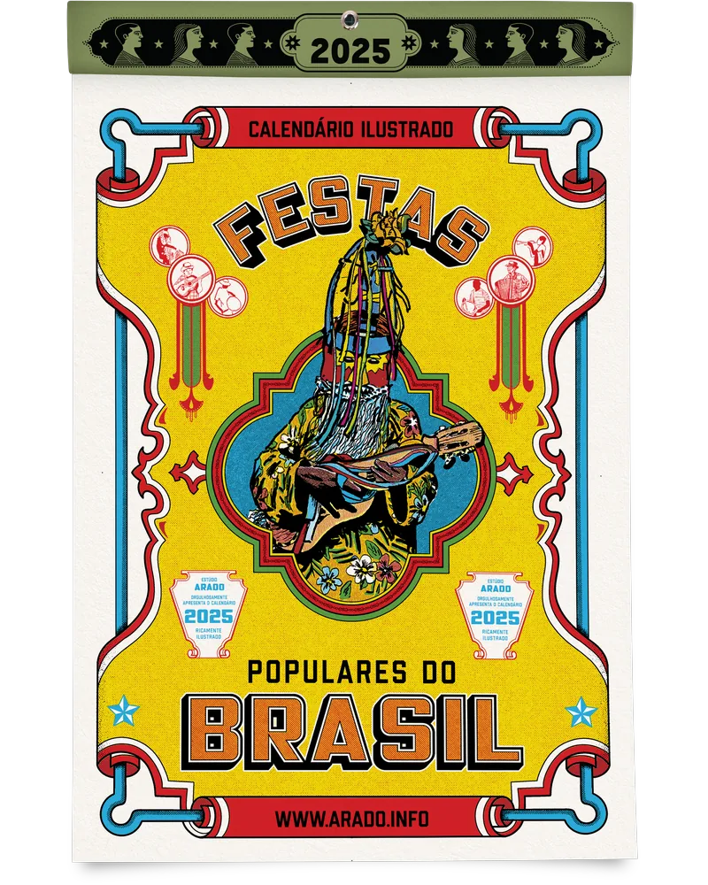 Calendário 2025 do Arado, sobre as festas populares do Brasil